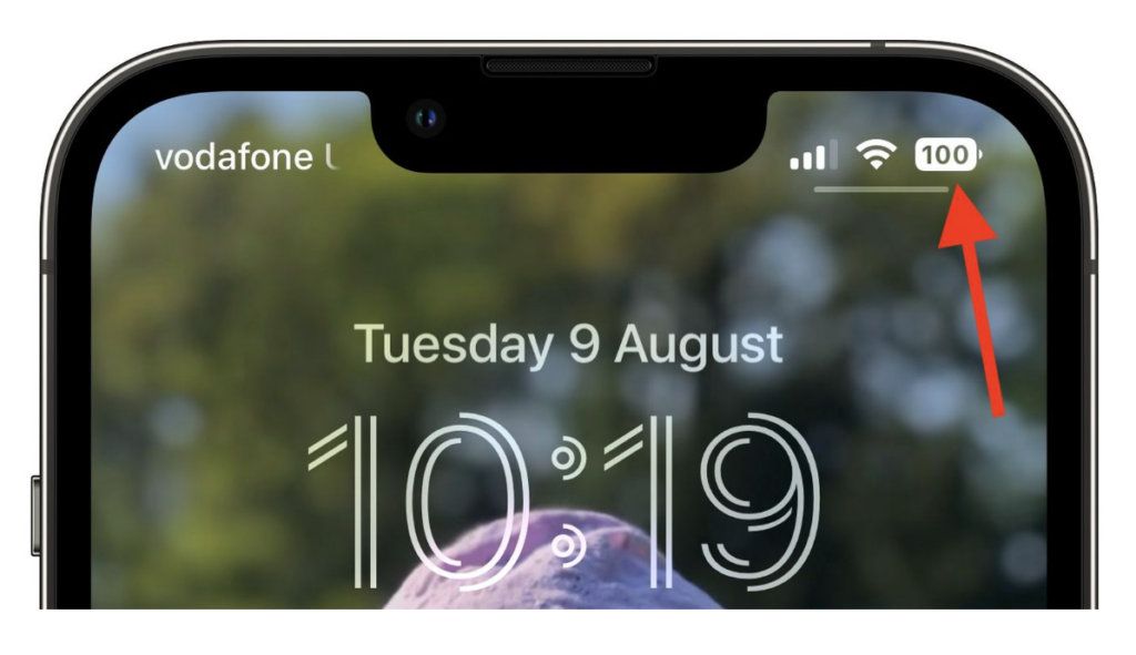 Battery percentage indicator iphone iOS 16